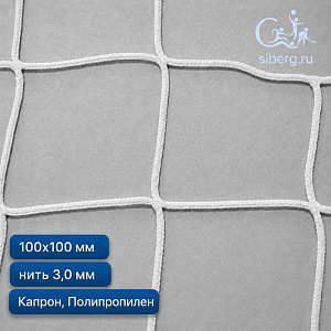 Защитная сетка на окна спортзала 100х100 мм 3 мм белая (Капрон, Полипропилен)